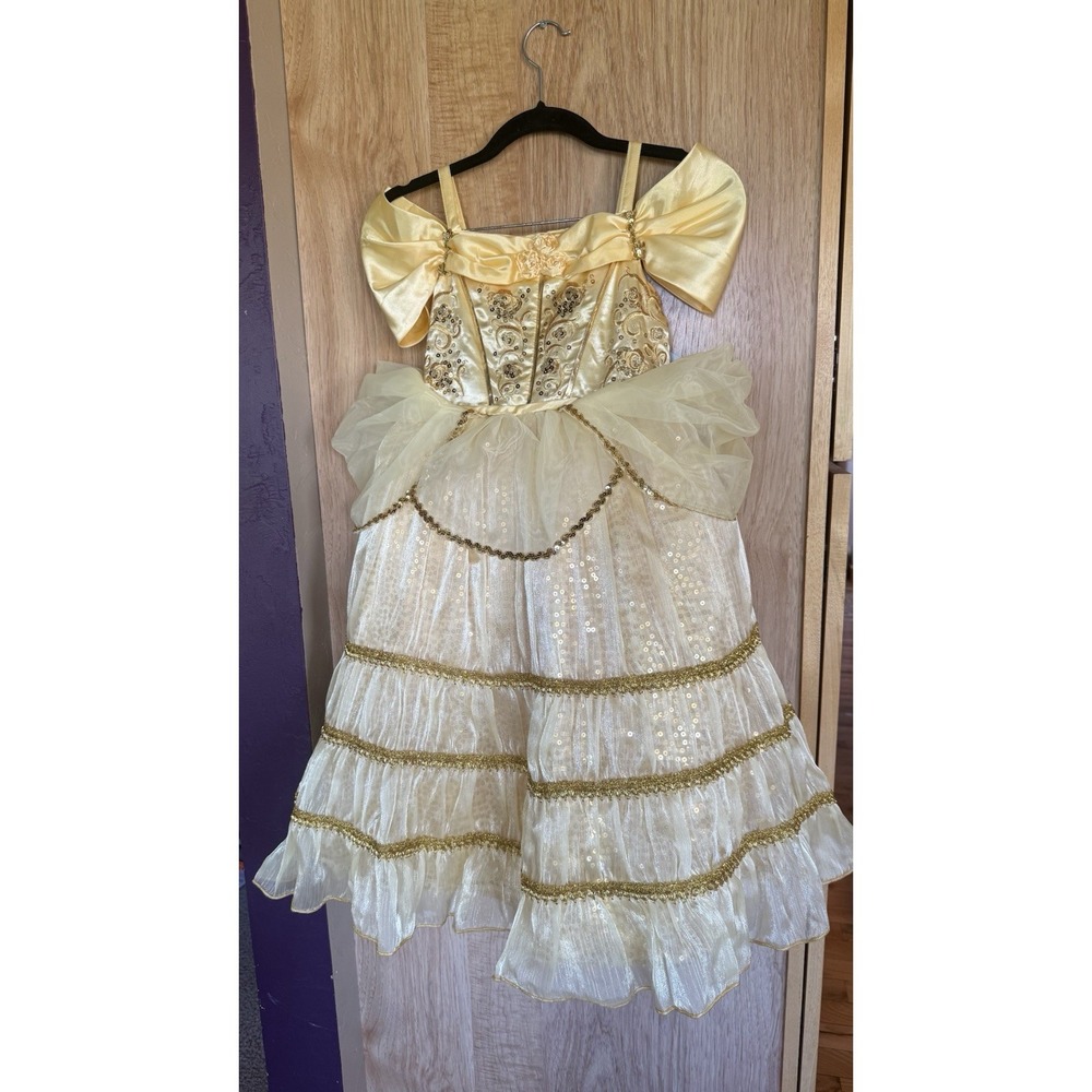 Disney Parks Princess Belle Costume Designer Dress Deluxe Collection Sz 5/6 NWT